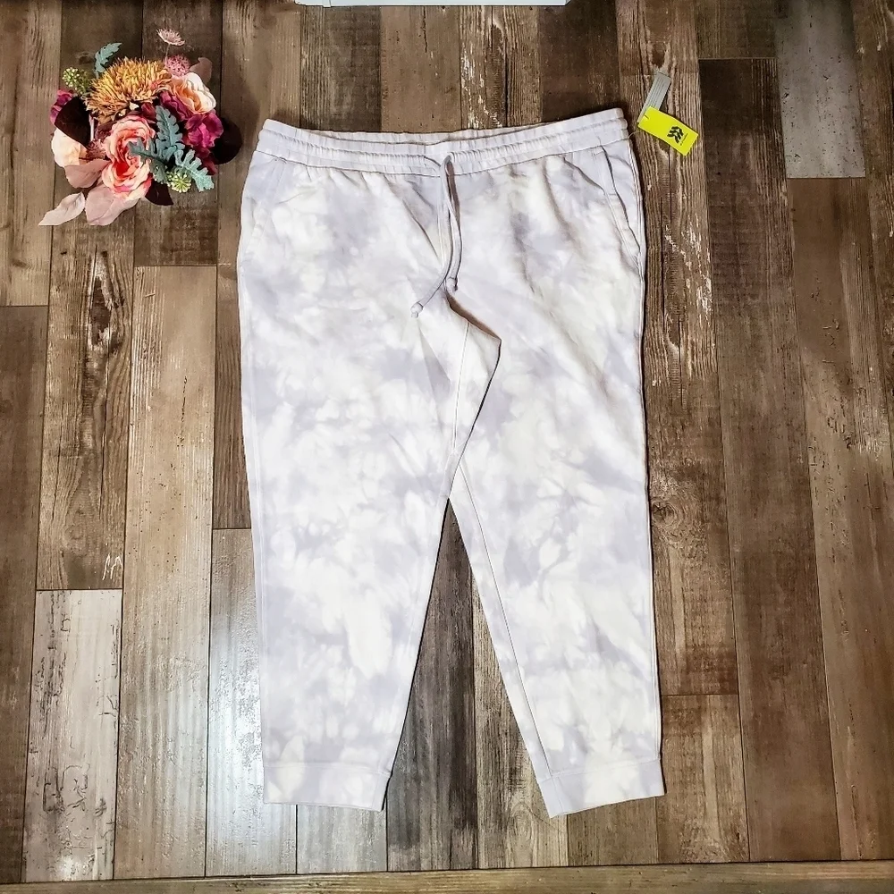 NWT All in Motion Men's French Terry Premium Joggers Size XXL Gray Tie-Dye